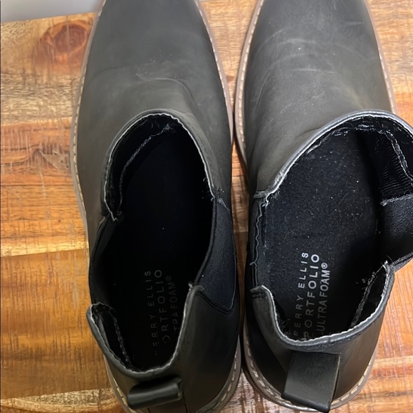 Perry Ellis Portfolio Black Leather Ultra Foam Chukka Boot, Men’s 8 - Picture 6 of 8